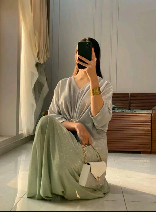 Cut-Dana Embroidered Moonlight Kaftan