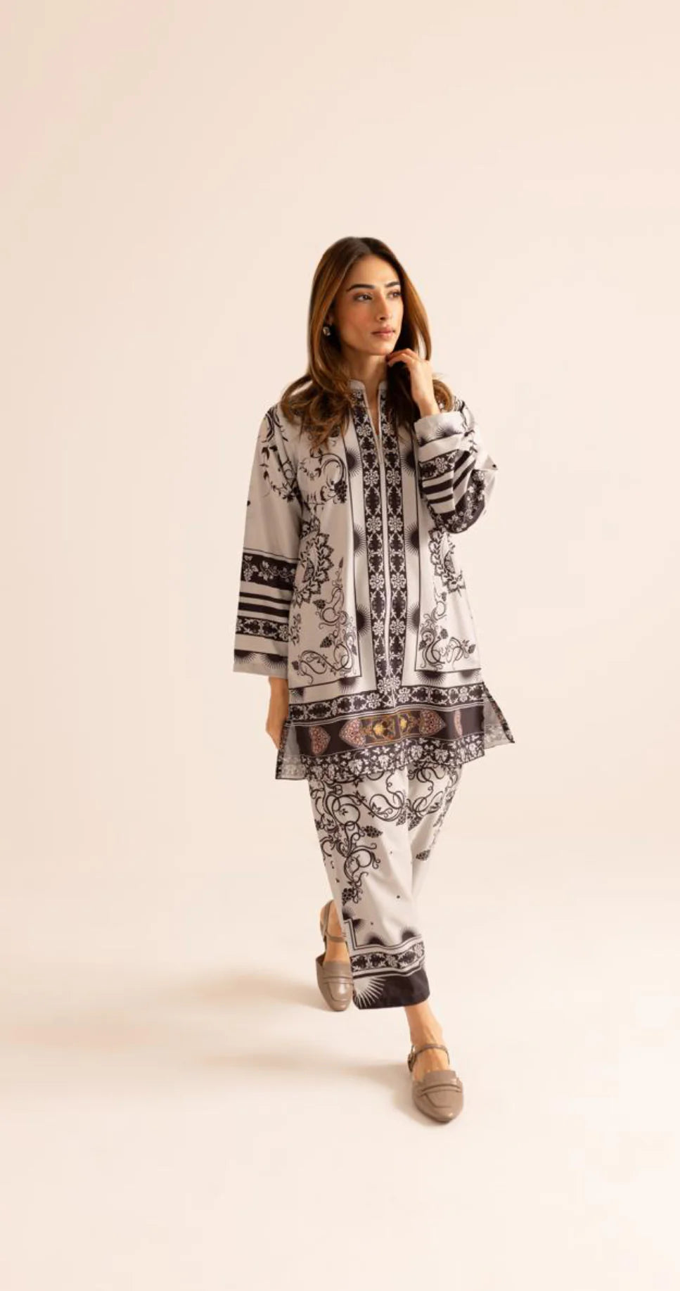 Stylish Printed 2Pcs Suit