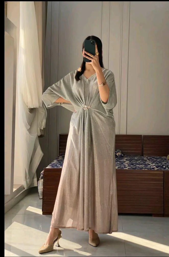 Cut-Dana Embroidered Moonlight Kaftan