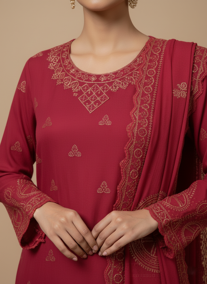 Unstitched Everyday Cotton 3-Piece Ladies Suit