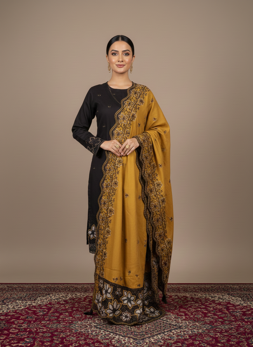 Embroidered Cotton 3PC Unstitched Ladies Suit