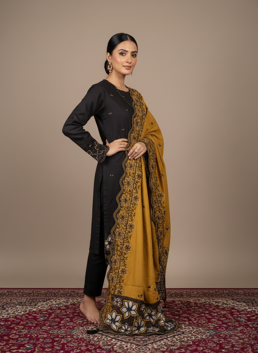 Embroidered Cotton 3PC Unstitched Ladies Suit