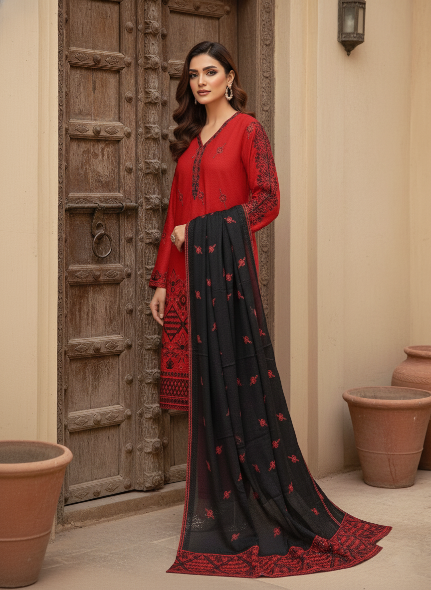 Desi Grace Unstitched 3-Piece Outfit for Women