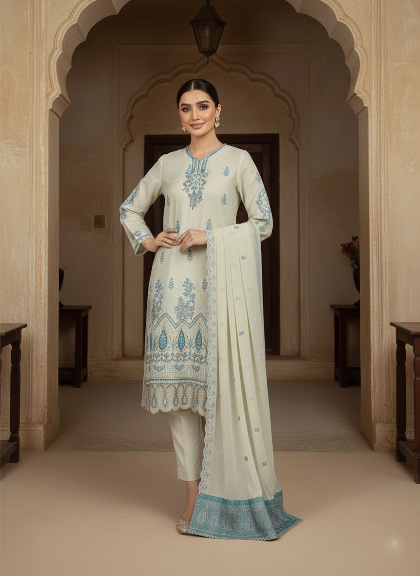 Traditional Desi Unstitched 3-Piece Suit