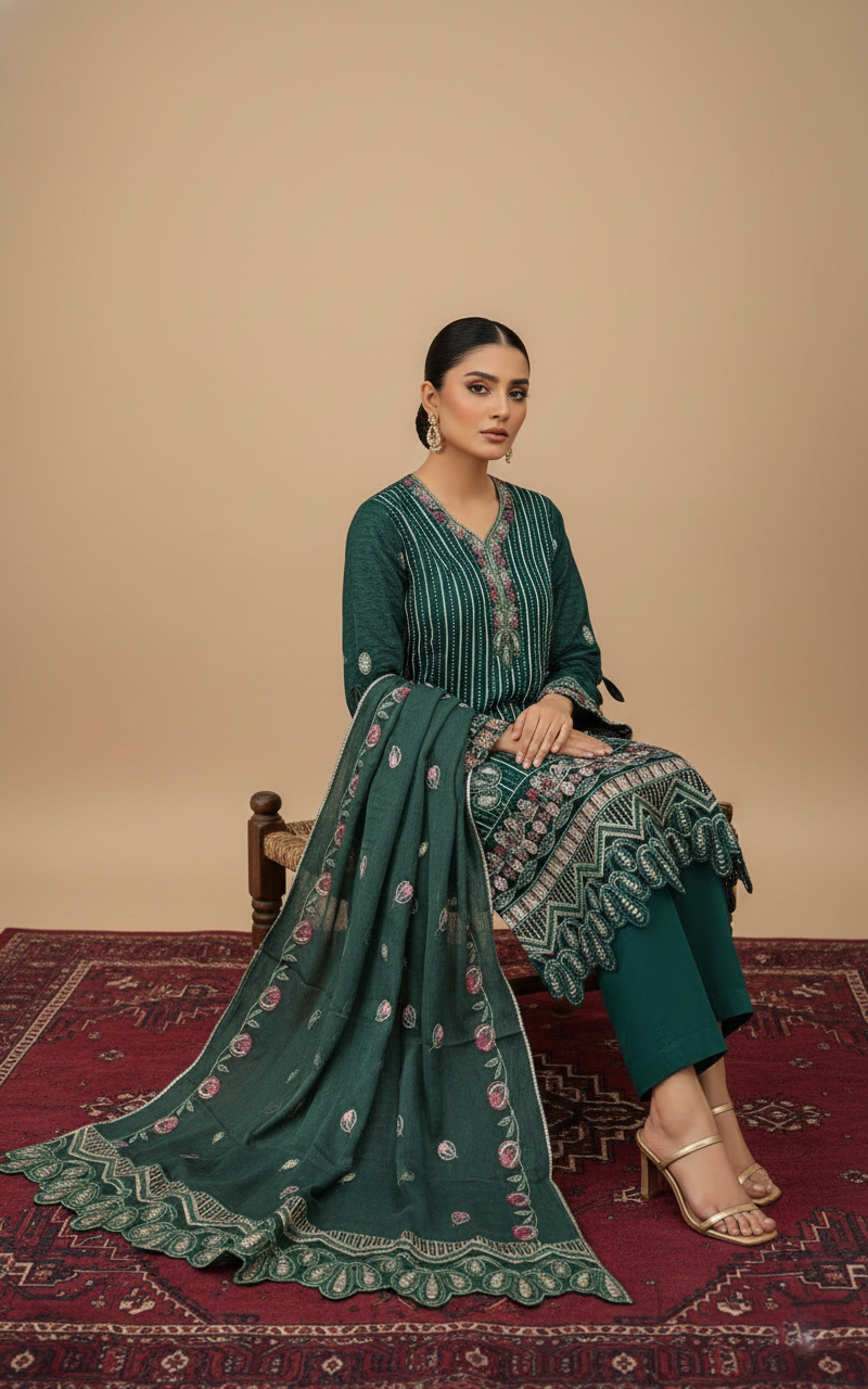 Elegant Aura Unstitched 3-Piece Suit for Women