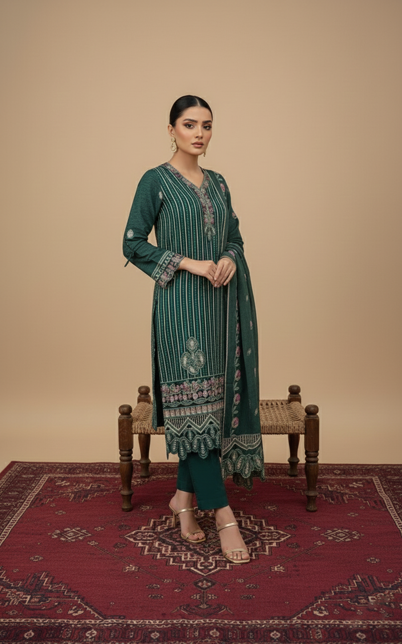 Elegant Aura Unstitched 3-Piece Suit for Women