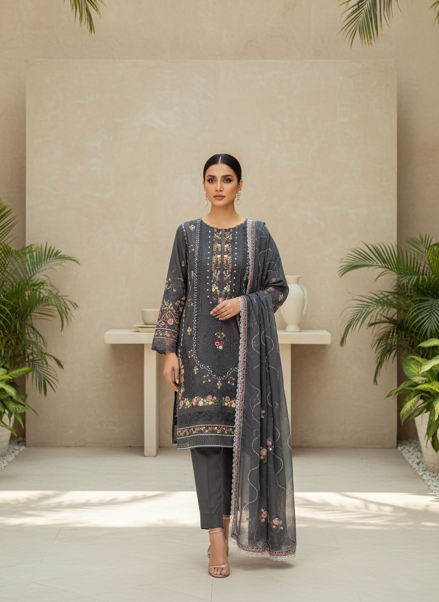 Everyday Elegance Cotton 3-Piece Ladies Suit