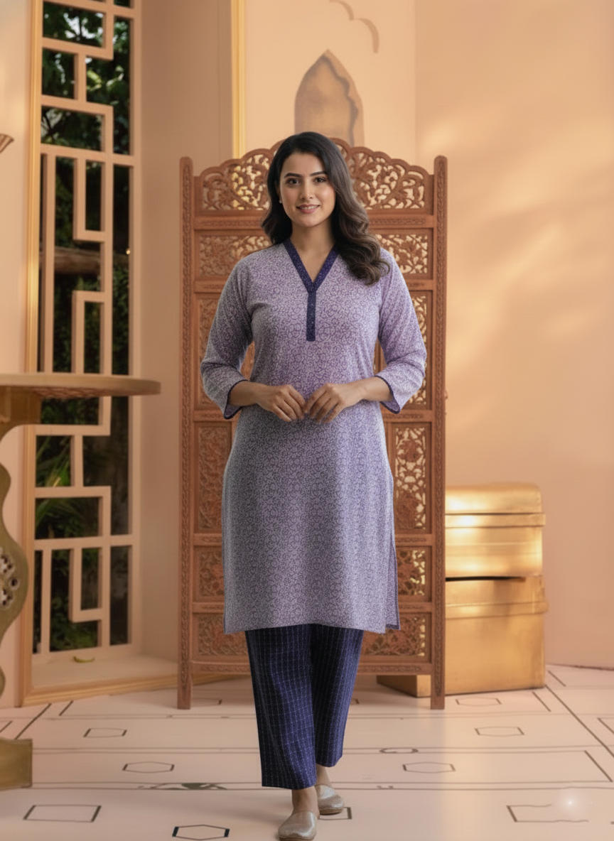 Ready-to-Wear 2-Piece Printed Kurta and Pants Set