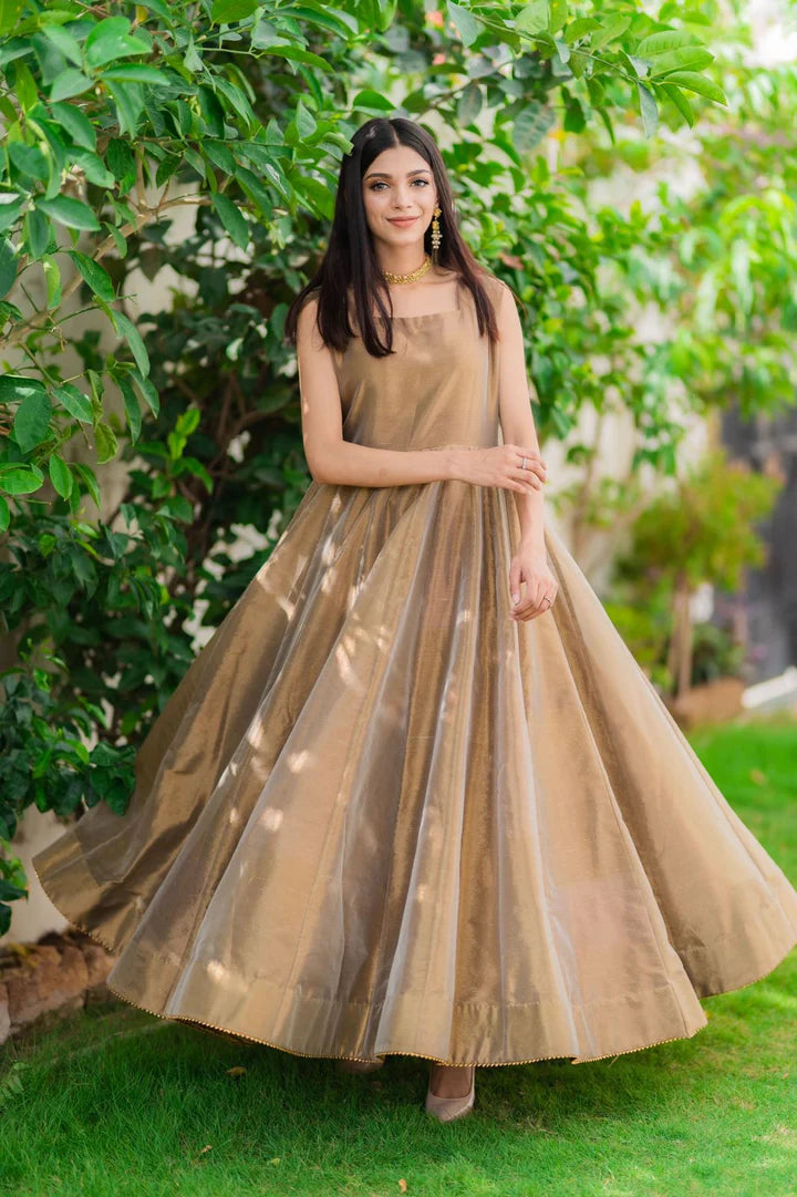 Sequins Embroidered Silk Koti & Long Maxi 2PC Dress