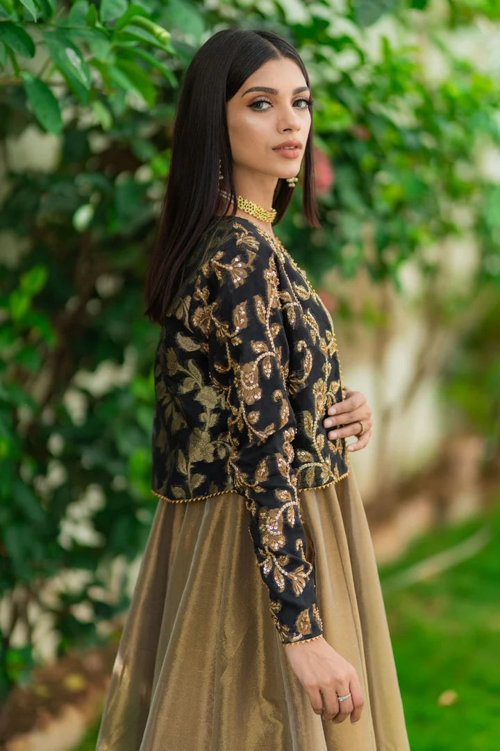 Sequins Embroidered Silk Koti & Long Maxi 2PC Dress