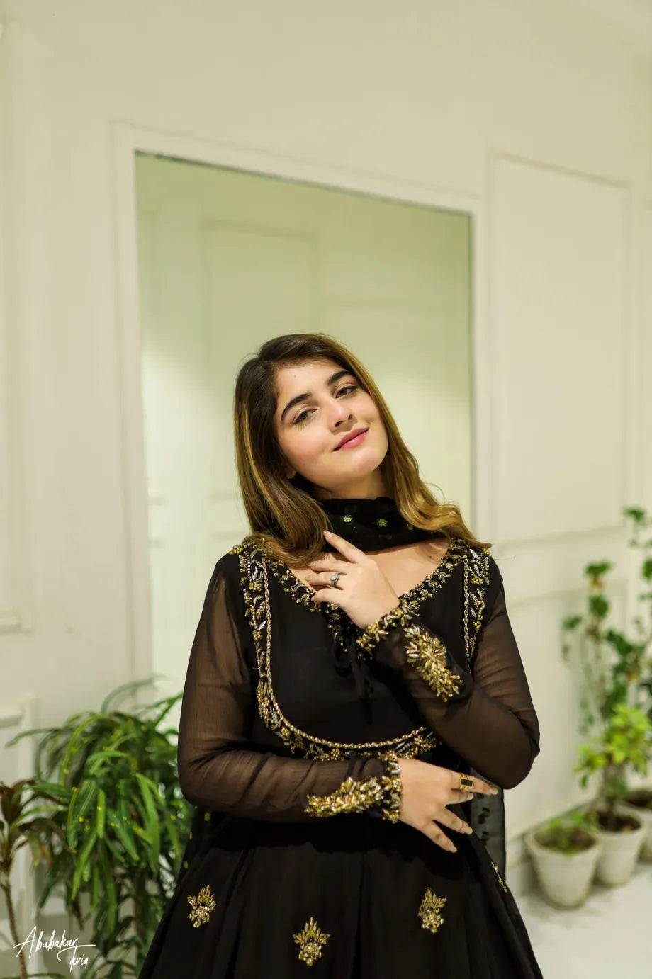 Graceful Embroidered Maxi Dupatta 3-Piece Ensemble