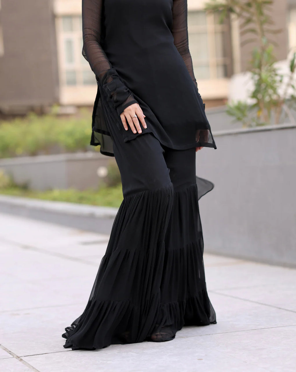 3 Pcs plain chiffon Dress