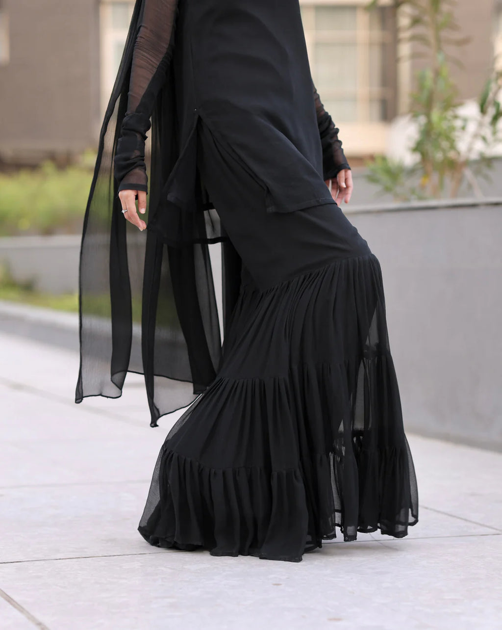 3 Pcs plain chiffon Dress