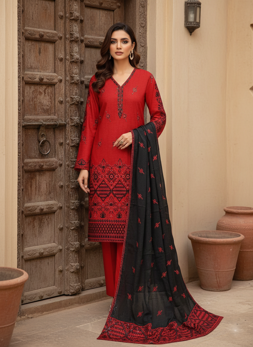 Desi Grace Unstitched 3-Piece Outfit for Women