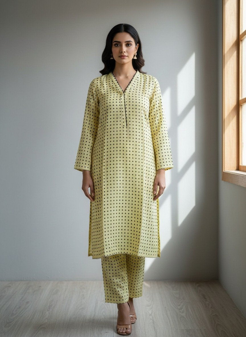 Ready-to-Wear Pastel Yellow Kurta Set