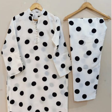New Polka dots Printed 2pc Suit