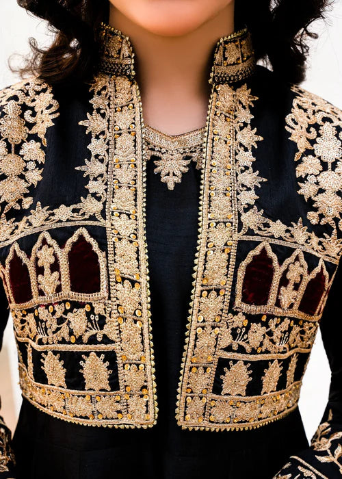 Readymade Koti Style Embroidered Shamoz Silk Maxi