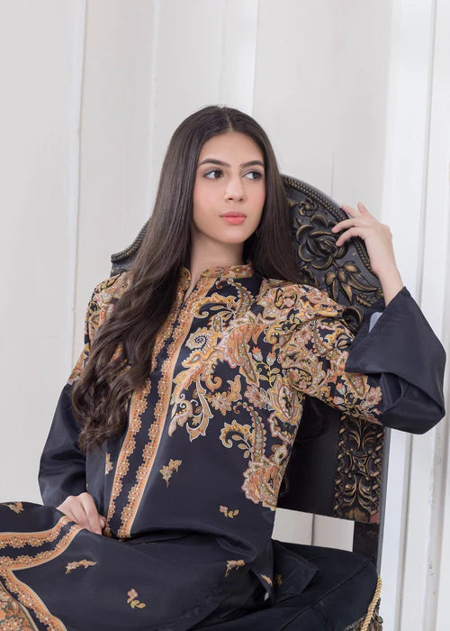 Printed 2Pcs Ready To Wear Polyester Crepe Suit