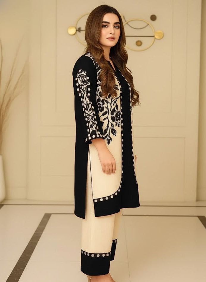 2 Pcs Women’s Stitched Swiss Lawn Printed Shirt And Trouser