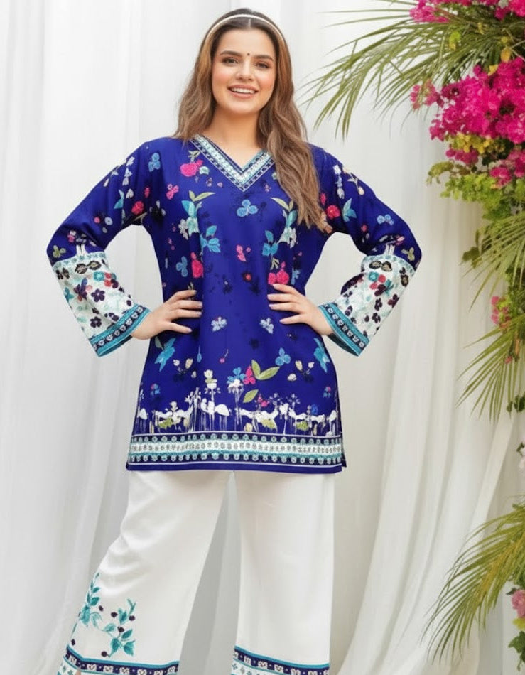 Elegant printed front & back cord set ( 2Pcs )