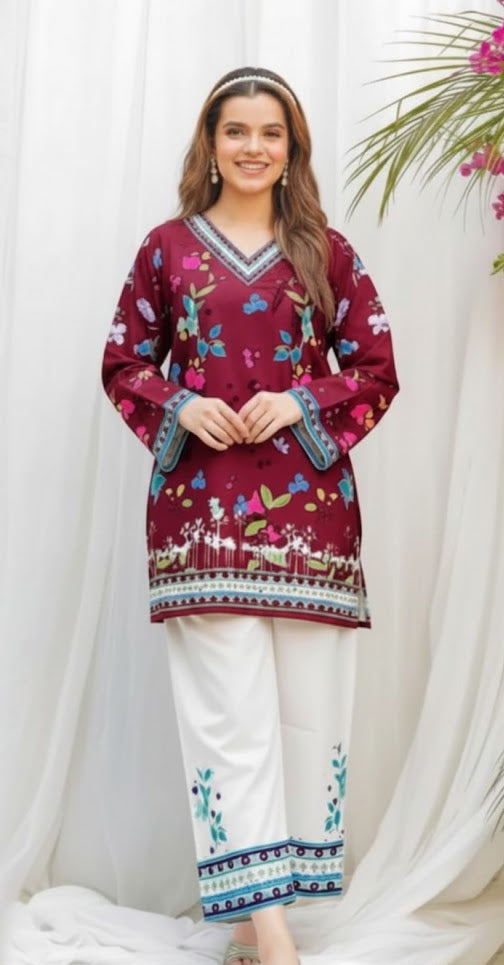 Elegant printed front & back cord set ( 2Pcs )